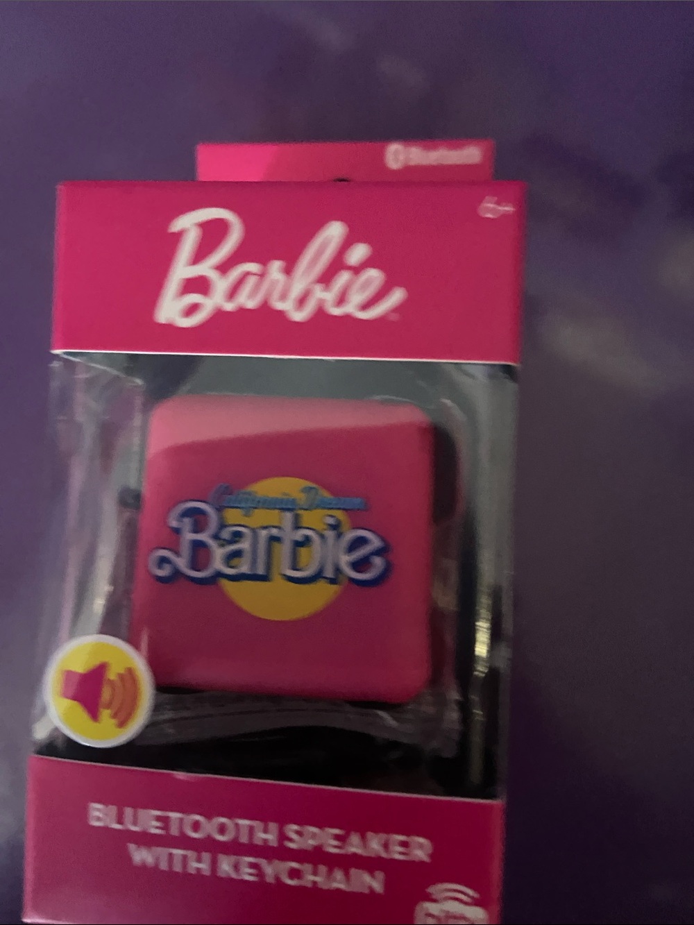 Barbie Pink Bluetooth Speaker Keychain with Logo